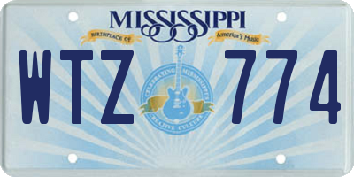 MS license plate WTZ774