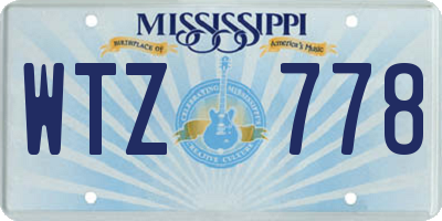 MS license plate WTZ778
