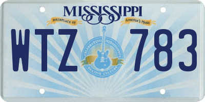 MS license plate WTZ783