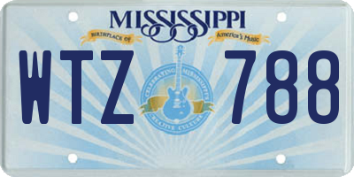 MS license plate WTZ788