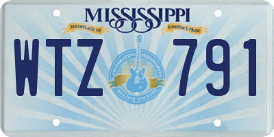 MS license plate WTZ791