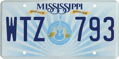 MS license plate WTZ793