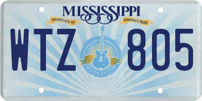 MS license plate WTZ805