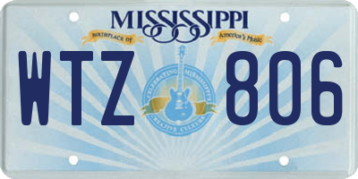 MS license plate WTZ806