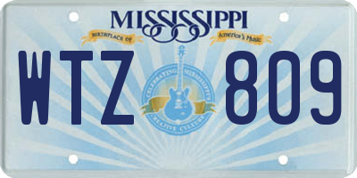 MS license plate WTZ809