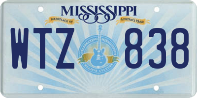 MS license plate WTZ838