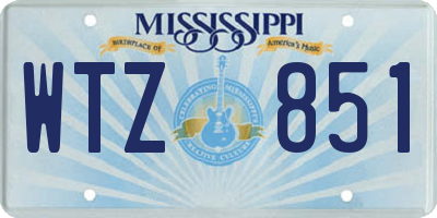 MS license plate WTZ851