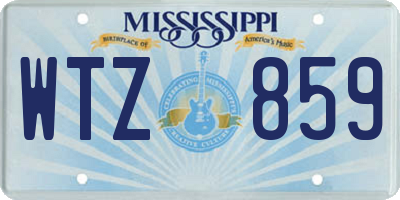 MS license plate WTZ859
