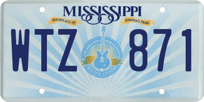 MS license plate WTZ871