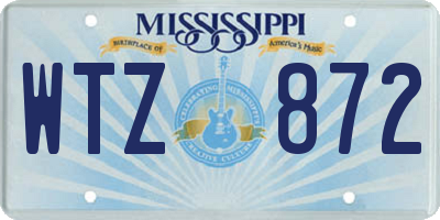 MS license plate WTZ872