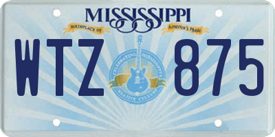 MS license plate WTZ875