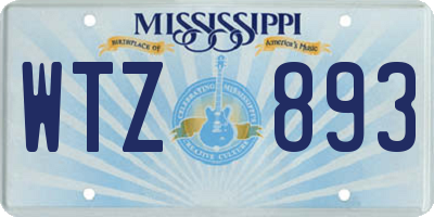 MS license plate WTZ893