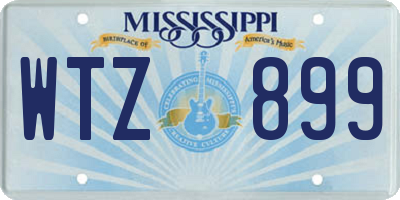 MS license plate WTZ899
