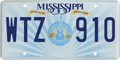 MS license plate WTZ910