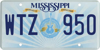 MS license plate WTZ950