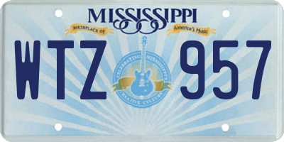 MS license plate WTZ957