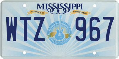 MS license plate WTZ967