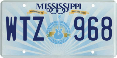MS license plate WTZ968