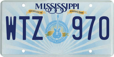 MS license plate WTZ970