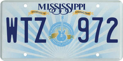 MS license plate WTZ972