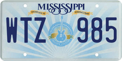 MS license plate WTZ985