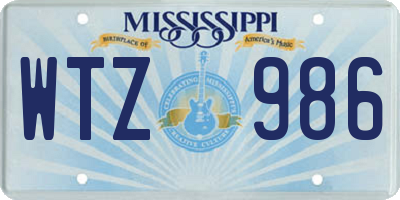 MS license plate WTZ986