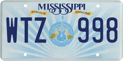 MS license plate WTZ998