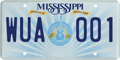 MS license plate WUA001