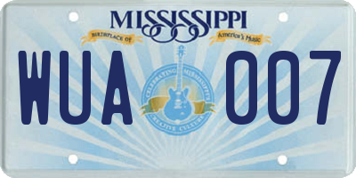 MS license plate WUA007