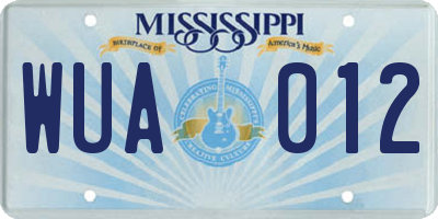 MS license plate WUA012