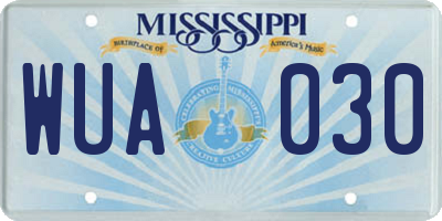 MS license plate WUA030