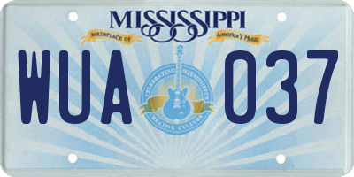 MS license plate WUA037