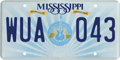 MS license plate WUA043