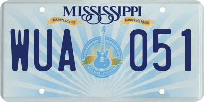 MS license plate WUA051