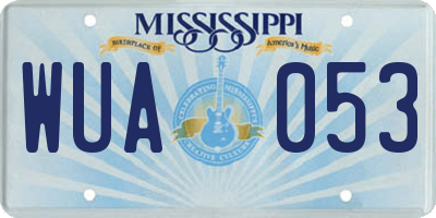 MS license plate WUA053
