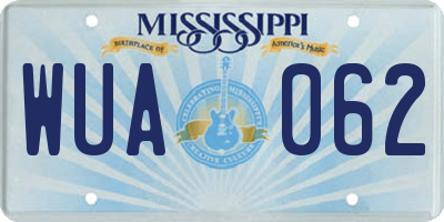 MS license plate WUA062
