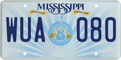 MS license plate WUA080
