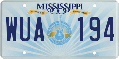 MS license plate WUA194