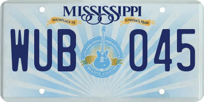 MS license plate WUB045
