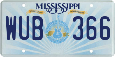 MS license plate WUB366