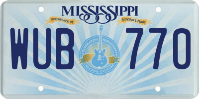 MS license plate WUB770