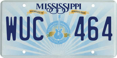 MS license plate WUC464