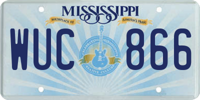 MS license plate WUC866