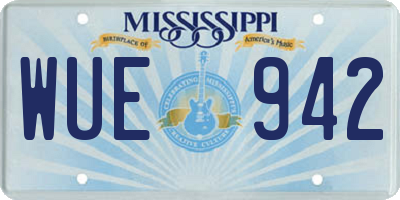 MS license plate WUE942