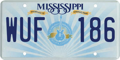 MS license plate WUF186