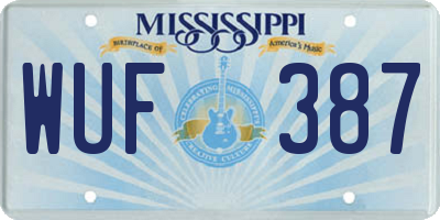 MS license plate WUF387