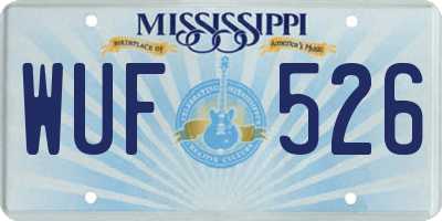 MS license plate WUF526
