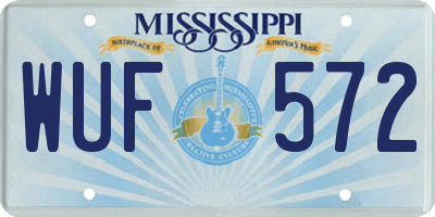 MS license plate WUF572