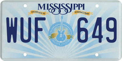 MS license plate WUF649