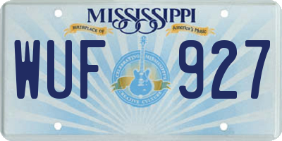 MS license plate WUF927